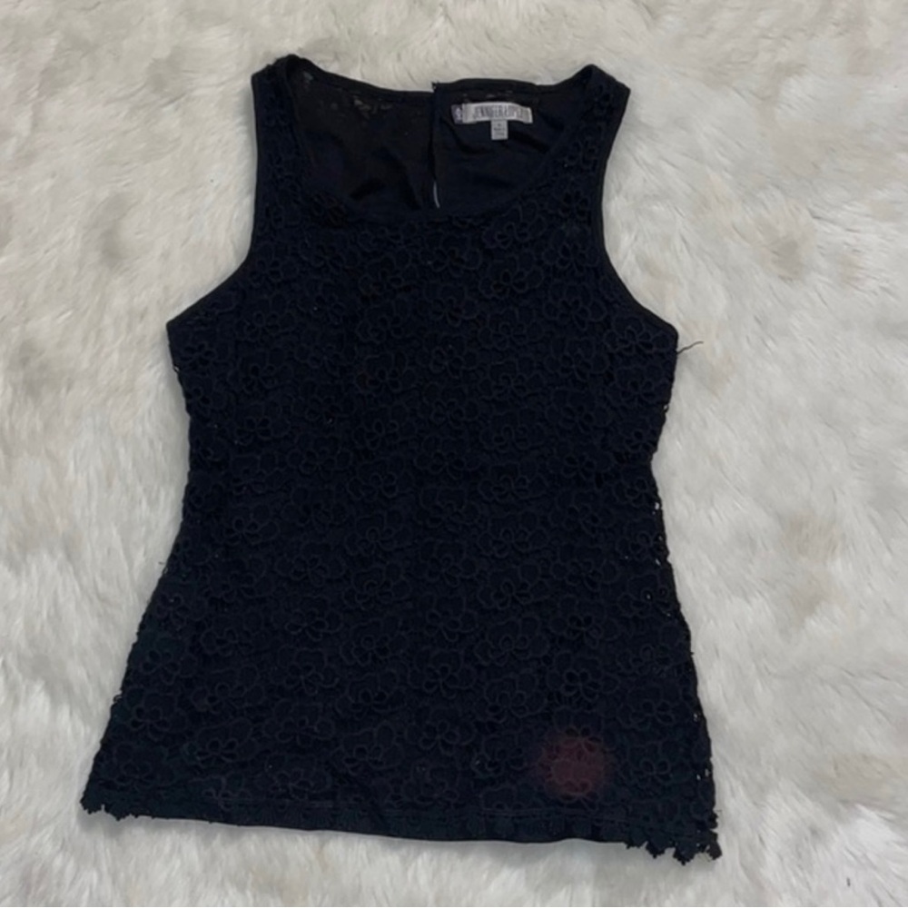 Elegant Black Lace Tank Top jennifer Lopez 90s crochet top